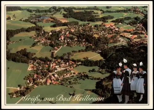 Bad Heilbrunn Panorama-Ansicht vom Flugzeug aus, Luftaufnahme Luftbild 1991