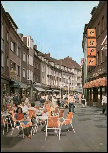 Ansichtskarte Dinslaken Neustraße Fußgängerzone Außensitz Lokal 1970