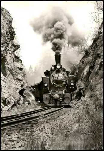 Ansichtskarte  Harzquerbahn / Harzbahn Chronikkarte Dampflokomotive 1971