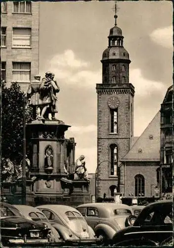 Ansichtskarte Frankfurt am Main Katharinenkirche, VW Käfer 1956