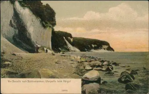 Ansichtskarte Stubbenkammer-Sassnitz Uferpartie beim Hängst 1911