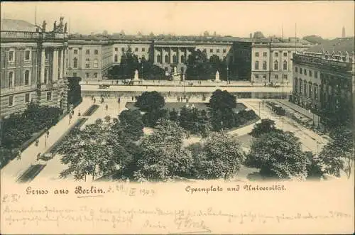 Ansichtskarte Berlin Opernplatz und Universität 1904