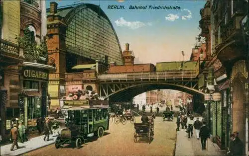 Ansichtskarte Mitte-Berlin Bahnhof Friedrichstraße 1916