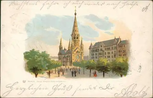 Charlottenburg-Berlin Kaiser-Wilhelm-Gedächtniskirche - Litho AK 1898