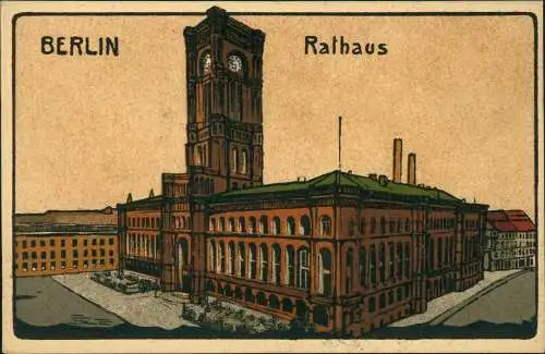 Ansichtskarte Mitte-Berlin Rotes Rathaus 1920