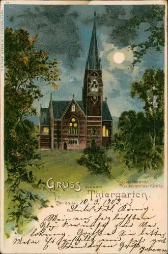 Ansichtskarte Hansaviertel-Berlin Kaiser-Friedrich-Gedächtniskirche 1902