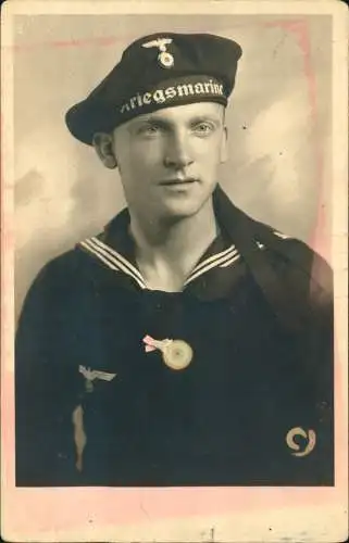 Ansichtskarte  Kriegsmarine junger Soldat Foto: Wangerooge 1941