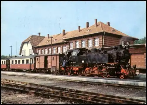 Ansichtskarte Kühlungsborn Bahnhof, Dampflokomotive 1980