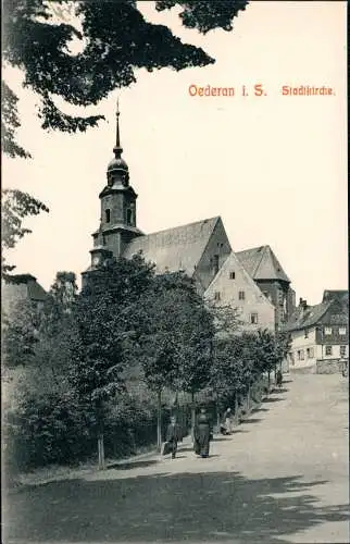 Ansichtskarte Oederan Aufstieg zur Stadtkirche 1912