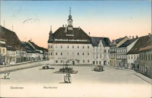 Ansichtskarte Oederan Marktplatz 1907