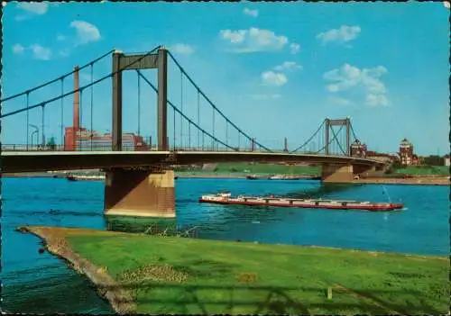 Ansichtskarte Duisburg Rhein Schiff passiert die Rheinbrücke 1968